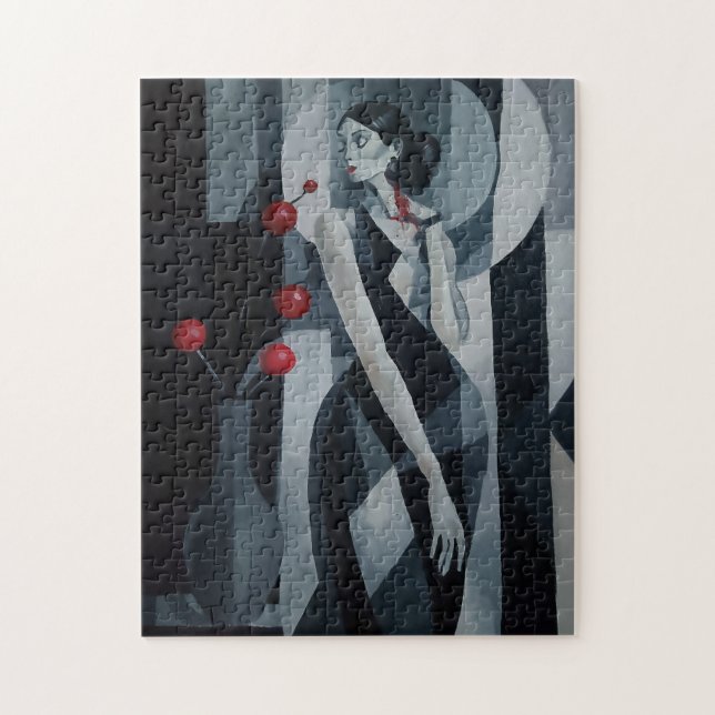 Quebra-cabeça Art Déco Mulher Pulso Silencioso (Vertical)