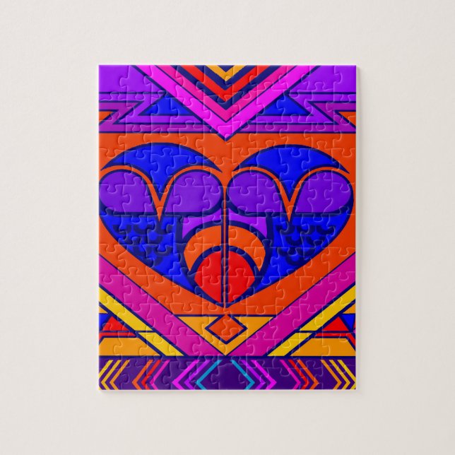 Quebra-cabeça Art Deco Namorados Heart (Vertical)