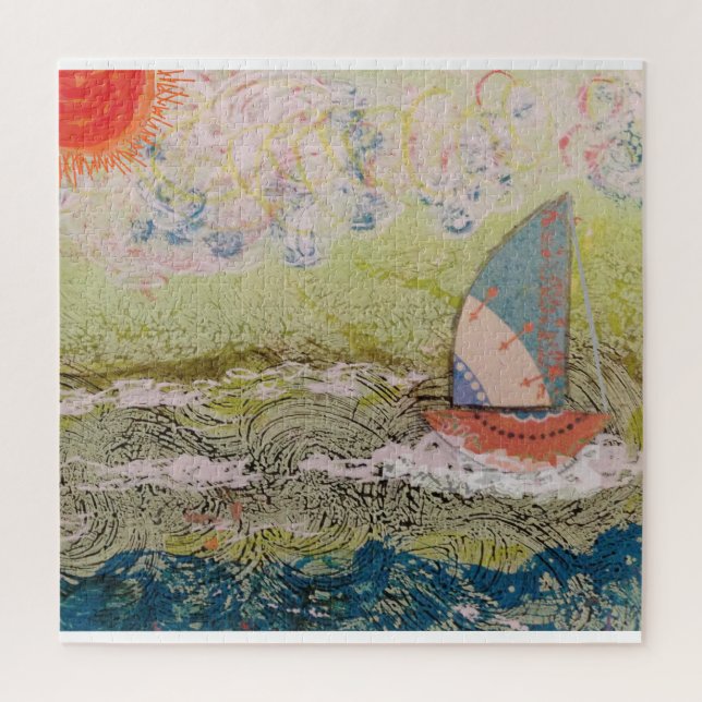 Quebra-cabeça Art Deco Sailboat (Vertical)