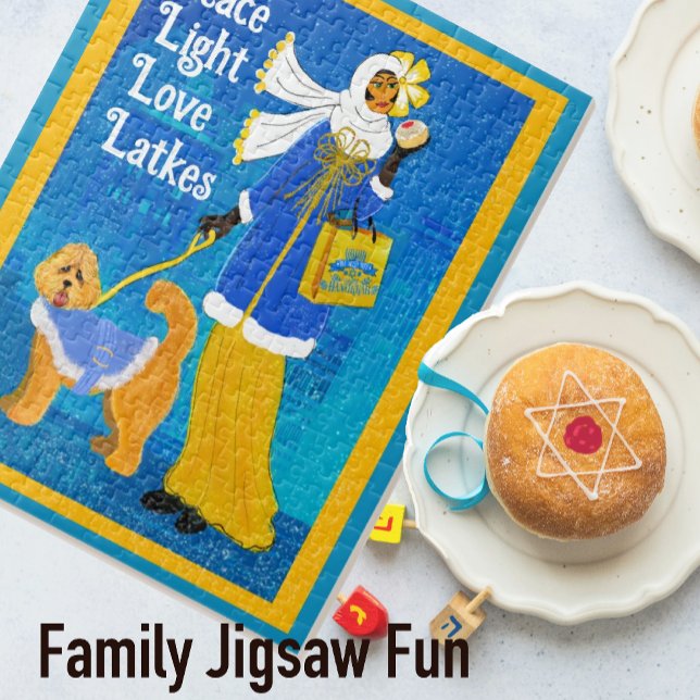 Quebra-cabeça Art Nouveau Deco Hannukah Doodle Cog (A Hanukkah jigsaw puzzle for the 8 days. Several sizes available.)