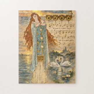 Quebra-cabeça Art Nouveau Elsa Lohengrin Poster with Swans 