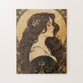 Quebra-cabeça Art Nouveau Estilo Vintage Beleza Clássica