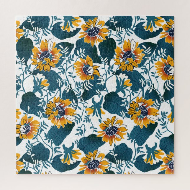 Quebra-cabeça Art Nouveau, padrão floral. (Vertical)