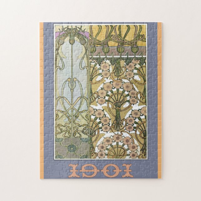 Quebra-cabeça Art nouveau, victoriano artístico floral (Vertical)