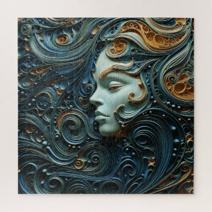 Quebra-cabeça Arte 3D da Mulher Moonlit