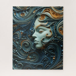 Quebra-cabeça Arte 3D da Mulher Moonlit