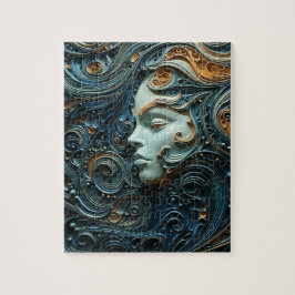 Quebra-cabeça Arte 3D da Mulher Moonlit