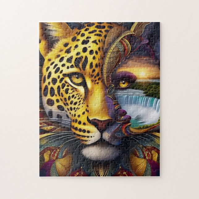 Quebra-cabeça Arte abstrata de leopardo (Vertical)