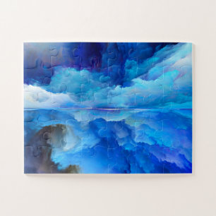 Quebra-cabeça arte abstrata de nuvem colorida surr da SlipperyJo