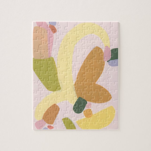 Quebra-cabeça Arte abstrata em bloco de cores presente único par (Vertical)