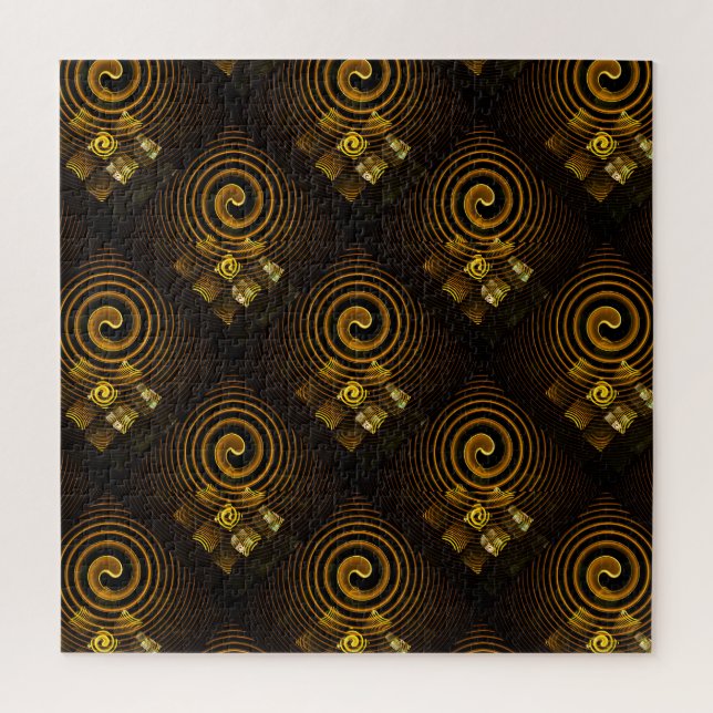 Quebra-cabeça Arte abstrato elegante moderno boho dourado #502 (Vertical)