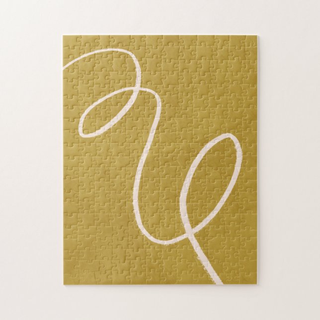 Quebra-cabeça Arte Abstrato moderna minimalista em amarelo Doura (Vertical)