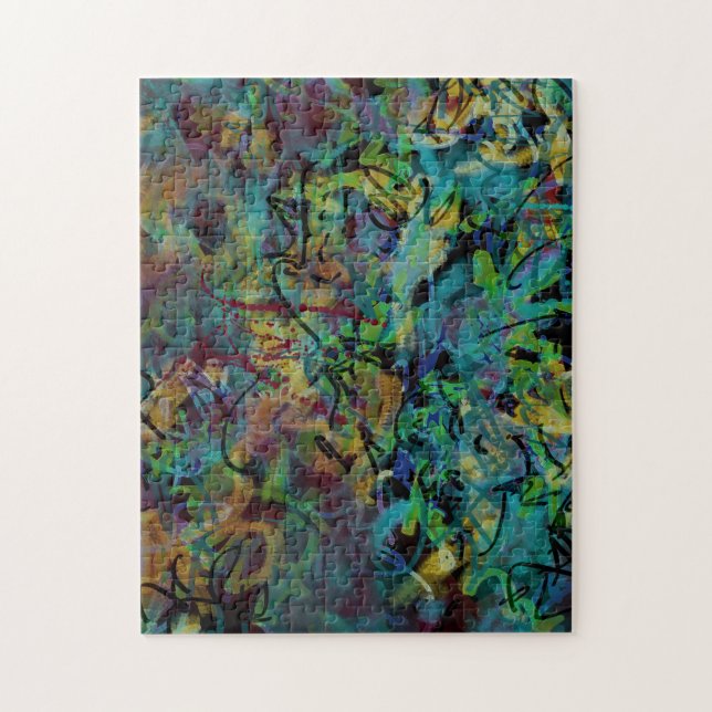 Quebra-cabeça Arte Abstrato Rabiscado Multicolorido (Vertical)