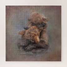 Arte animal contemporânea pastel de abraço