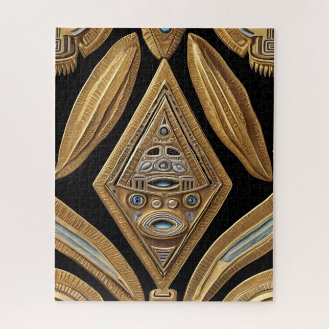 Quebra-cabeça Arte asteca rica e vibrante (Vertical)