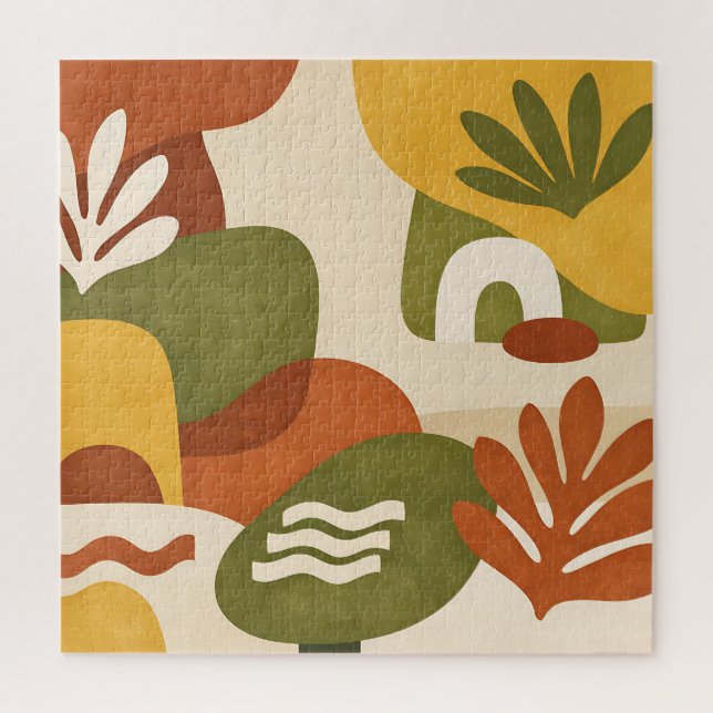 Quebra-cabeça Arte Botânica Abstrata Boho (Vertical)