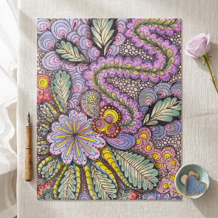 Quebra-cabeça Arte caprichosa de flores pastéis desenhadas à mão