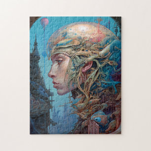 Quebra-cabeça Arte Científica Surreal de Cabeça Biomecânica