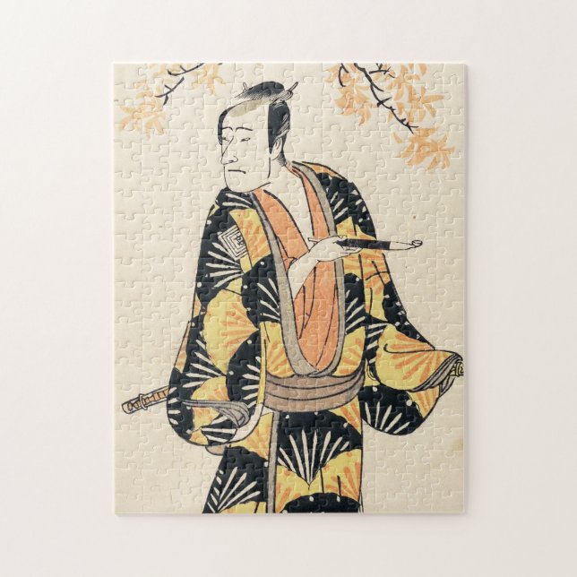 Quebra-cabeça Arte clássica japense lendária guerreira samurai (Vertical)