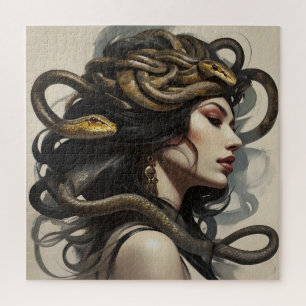 Quebra-cabeça arte cobra mulher