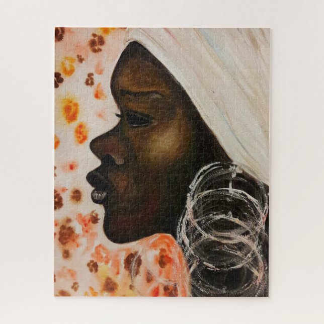 Quebra-cabeça Arte com Aquarela - Beleza Africana - (Vertical)