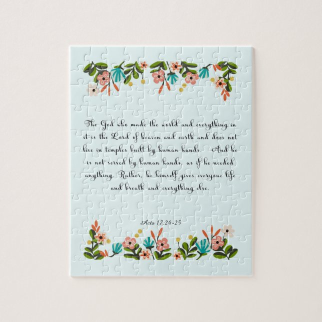 Quebra-cabeça Arte cristã legal - 17:24 dos atos - 25 (Vertical)