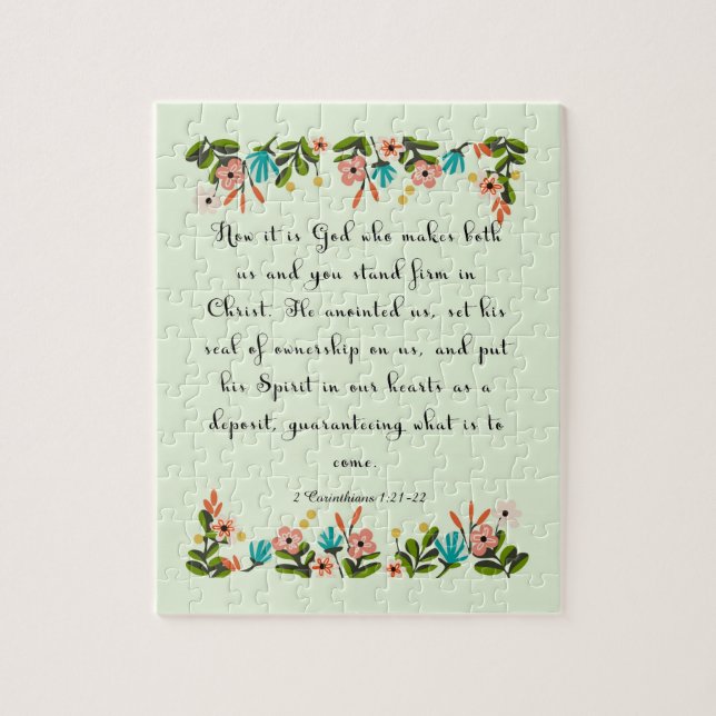 Quebra-cabeça Arte cristã legal - 2 1:21 dos Corinthians - 22 (Vertical)