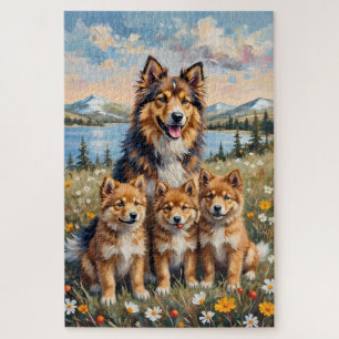 Quebra-cabeça Arte da Campina Ártica do Lapphund Finlandês