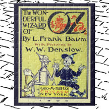 Arte da capa de livro vintage do Mágico de Oz, Pág