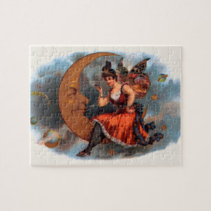 Quebra-cabeça Arte da etiqueta do charuto do vintage, fada do