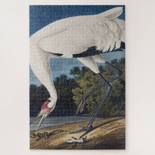 Quebra-cabeça Arte da Natureza da Ave Grou-Trombeteiro Vintage A