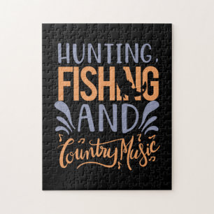 Quebra-cabeça Arte da Pesca Caça Pesca e Música Country