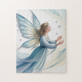 Quebra-cabeça Arte de Aquarela da Fada da Neve de Inverno 