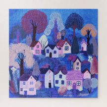 Arte de Aquarela da Vila de Cúpula