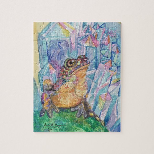 Quebra-cabeça Arte de aquarela do Rainbow Geode Toad (Vertical)