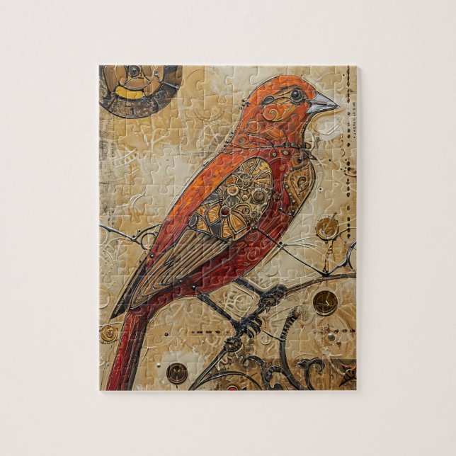 Quebra-cabeça Arte de Ave Steampunk Pequena (Vertical)