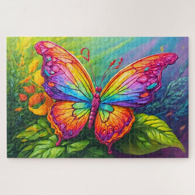 Quebra-cabeça Arte de Borboleta Artística Custa Vibrante (Horizontal)