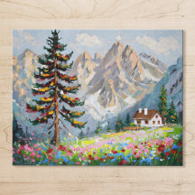 Arte de Cefaleiro de Montanha de Pintura Vibrante