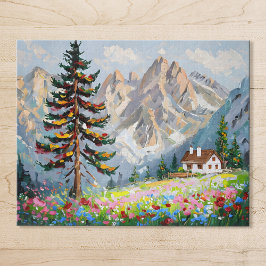 Quebra-cabeça Arte de Cefaleiro de Montanha de Pintura Vibrante