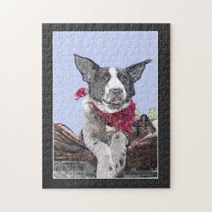 Quebra-cabeça Arte de Descanso Collie Heeler Mix Dog