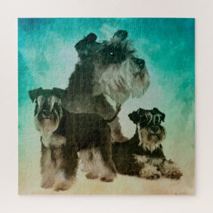 Quebra-cabeça Arte de Digitas da colagem dos Schnauzers
