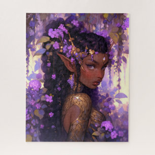 Quebra-cabeça Arte de Fantasia Afro-Americana Roxa
