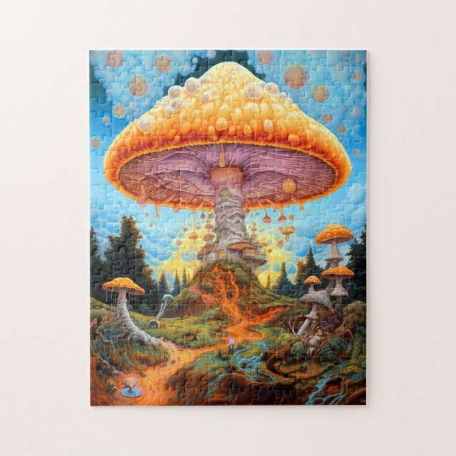 Quebra-cabeça Arte de Fantasia Surreal na Paisagem de Mushroom (Vertical)