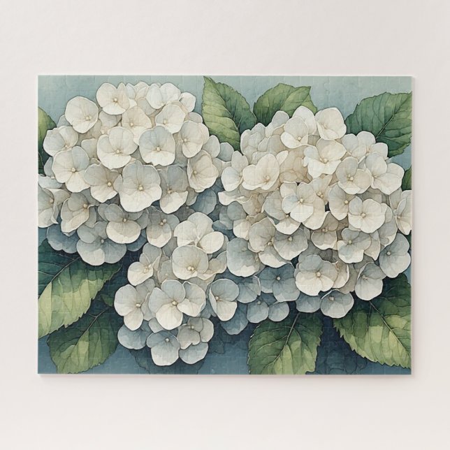 Quebra-cabeça Arte de Flor de Hortênsia Elegante (Horizontal)