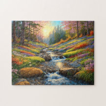 Arte de Flores Coloridas da Floresta
