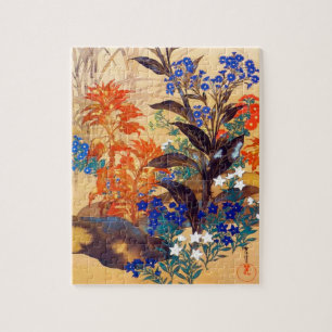 Quebra-cabeça Arte de flores vivas a aquarelas orientais