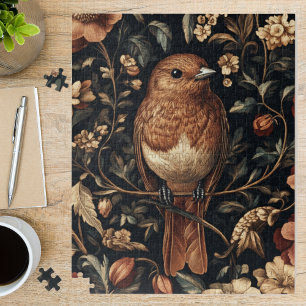 Quebra-cabeça Arte de Folhagem de Pássaros Vintage William Morri