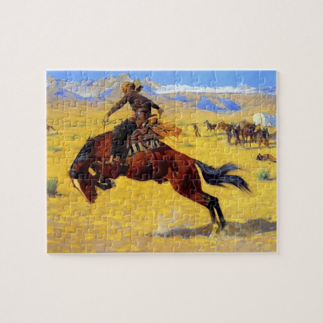 Quebra-cabeça Arte de Frederic Remington “Uma Fria Manhã no Ranc (Horizontal)