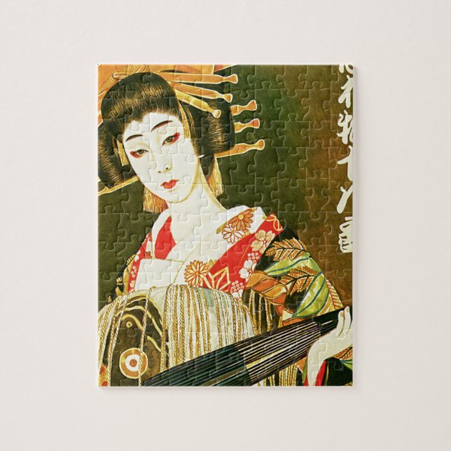 Quebra-cabeça Arte de Guarda-chuva japonesa em Papel Geisha e Wa (Vertical)