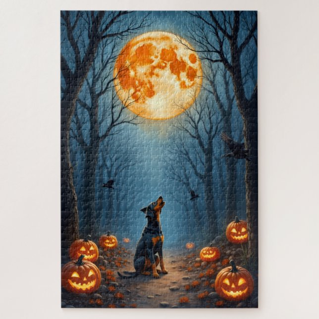Quebra-cabeça Arte de Halloween da Floresta Assombrada do Blueti (Vertical)